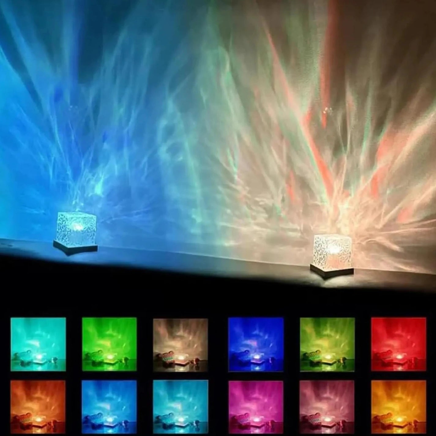 Ocean Wave Projector Light – 16 Colors, Midnight Aura, Aurora Glow