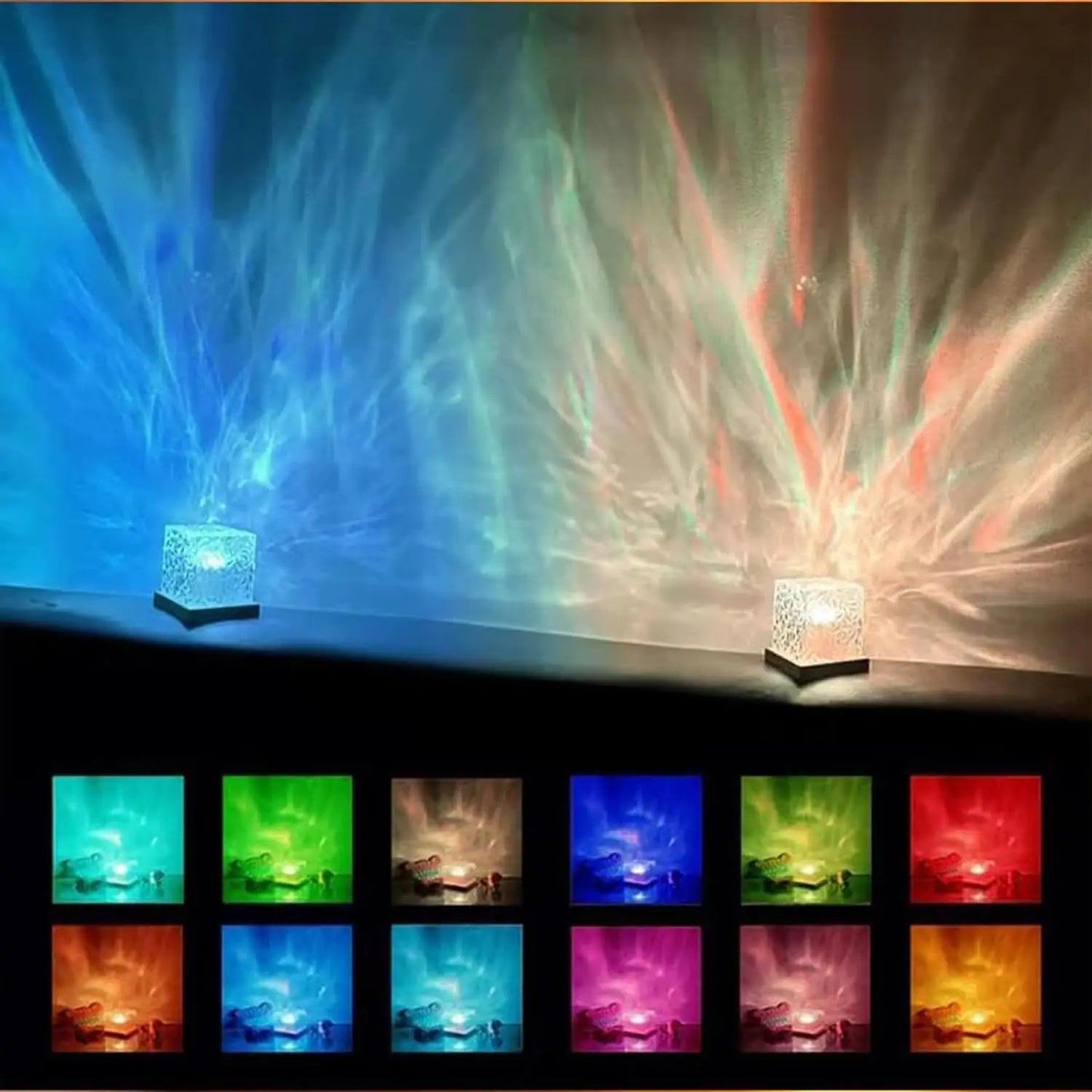 Ocean Wave Projector Light – 16 Colors, Midnight Aura, Aurora Glow